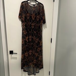 City Chic Black and Orange High-Low Maxi Dress